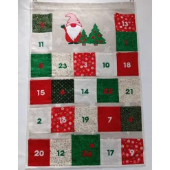 Adventskalender mit 24 Taschen und Wichtel-Applikation