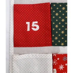 Adventskalender mit 24 Taschen und Wichtel-Applikation