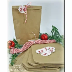 Adventskalender Papiertüten zum Befüllen in rot, blau oder grün, 14 x 22 cm für Kinder und Erwachsene, Advent, Nikolaus Adventkalender