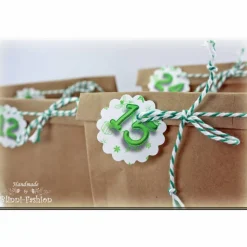 Adventskalender Papiertüten zum Befüllen in rot, blau oder grün, 14 x 22 cm für Kinder und Erwachsene, Advent, Nikolaus Adventkalender