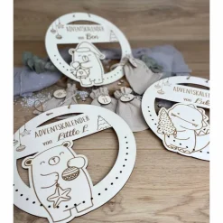 Adventskalender personalisiert mit Namen rund / Weihnachtskalender Advent zum befüllen
