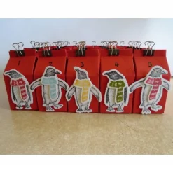 Adventskalender Pinguin SONDERANGEBOT Weihnachtskalender kleine Milchschachteln Junge Mädchen zum Befüllen