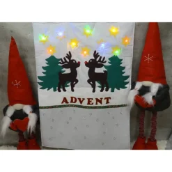 Adventskalender Rentiere handgemacht mit LED-Lichterkette, personalisierbar, Baumwolle