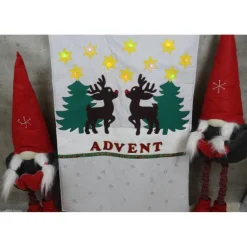 Adventskalender Rentiere handgemacht mit LED-Lichterkette, personalisierbar, Baumwolle