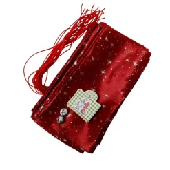 Adventskalender "Rot/Weiß", Adventskalender Säckchen mit Zahlen und Bändel