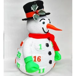 Adventskalender SCHNEEMANN Nachtleuchtend Zylinder Deko Weihnachten Winter Advent Gutschein Amigurumi