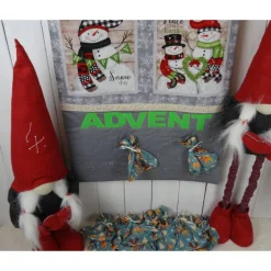 Adventskalender Schneemänner handgemacht mit LED-Lichterkette personalisiert Baumwolle