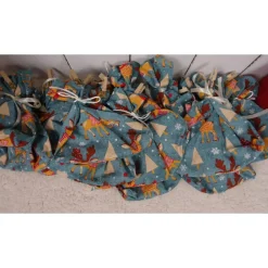 Adventskalender Schneemänner handgemacht mit LED-Lichterkette personalisiert Baumwolle