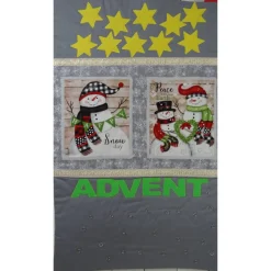 Adventskalender Schneemänner handgemacht mit LED-Lichterkette personalisiert Baumwolle