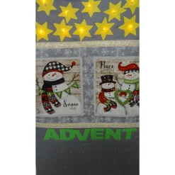 Adventskalender Schneemänner handgemacht mit LED-Lichterkette personalisiert Baumwolle