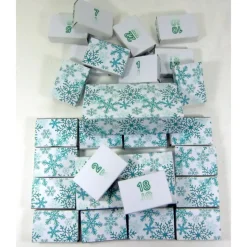 Adventskalender selber Befüllen, smarad grün Eiskristall, 26 mini-box, plus 2 big box, Zahlen 1-24, Advent