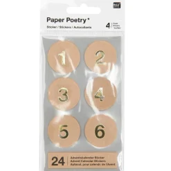 Adventskalender Stickerzahlen aus Kraftpapier