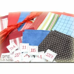 Adventskalender Stoff Säckchen mit gestickten Zahlen für Kinder und Erwachsene, Weihnachten, Advent, verschiedene Farben