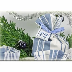 Adventskalender Stoff Säckchen mit gestickten Zahlen für Kinder und Erwachsene, Weihnachten, Advent, verschiedene Farben