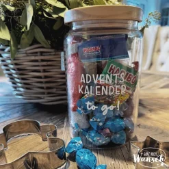 Adventskalender/ Vorratsglas Holzdeckel | Weihnachten | Keksglas |  | Plott | 1270ml | Geschenk zu Weihnachten | Glas