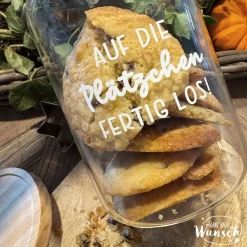 Adventskalender/ Vorratsglas Holzdeckel | Weihnachten | Keksglas |  | Plott | 1270ml | Geschenk zu Weihnachten | Glas