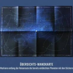 Adventskalender Weltraum für Kinder ab 8 Jahren mit 24 kleinen Geschichten, großer Übersichtskarte und Stickern