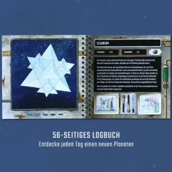 Adventskalender Weltraum für Kinder ab 8 Jahren mit 24 kleinen Geschichten, großer Übersichtskarte und Stickern