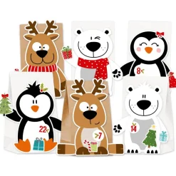 Adventskalender X-Mas Friends zum Befüllen & Basteln DIY Komplettset für Kinder kein Kleber und keine Schere notwendig Weihnachtskalender