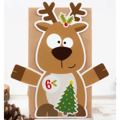 Adventskalender X-Mas Friends zum Befüllen & Basteln DIY Komplettset für Kinder kein Kleber und keine Schere notwendig Weihnachtskalender