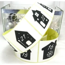 Adventskalender Zahlen große Sticker Häuser Häuschen, 24 Adventskalenderzahlen Aufkleber, by BuntMixxDESIGN