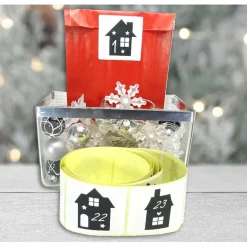 Adventskalender Zahlen große Sticker Häuser Häuschen, 24 Adventskalenderzahlen Aufkleber, by BuntMixxDESIGN