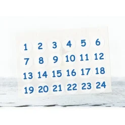 Adventskalender Zahlen Sticker, Zahlen BLAU, 1-24 Aufkleber, made by BuntMixxDESIGN
