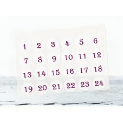 Adventskalender Zahlen Sticker, 3cm rund, weiss LILA Zahlen 1-24 Aufkleber, made by BuntMixxDESIGN