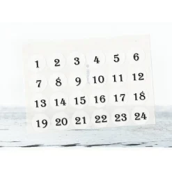 Adventskalender Zahlen Sticker, 3cm rund, weiss SCHWARZ Zahlen 1-24 Aufkleber, made by BuntMixxDESIGN