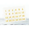 Adventskalender Zahlen Sticker, Zahlen GELB, 1-24 Aufkleber, made by BuntMixxDESIGN