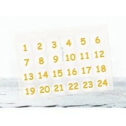 Adventskalender Zahlen Sticker, Zahlen GELB, 1-24 Aufkleber, made by BuntMixxDESIGN