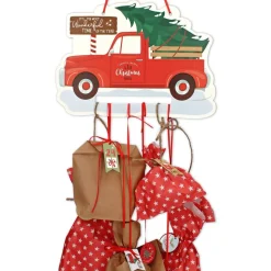 Adventskalender zum Aufhängen und selbst Befüllen X-Mas-Truck - Komplett mit Schnur, Papiertüten & Adventskalenderzahlen