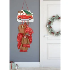 Adventskalender zum Aufhängen und selbst Befüllen X-Mas-Truck - Komplett mit Schnur, Papiertüten & Adventskalenderzahlen