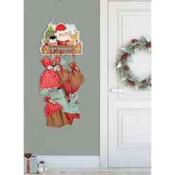Adventskalender zum Aufhängen und selbst Befüllen Santa - Komplett mit Schnur, Papiertüten & Adventskalenderzahlen