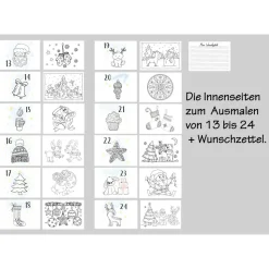 Adventskalender zum Ausmalen