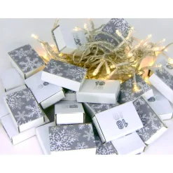 Adventskalender zum Befüllen, Eiskristalle hellgrau weiß Schiebeschachtel Schachteln Advent, BuntMixxDESIGN