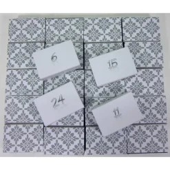 Adventskalender zum Befüllen, Eiskristalle hellgrau weiß Schiebeschachtel Schachteln Advent, BuntMixxDESIGN