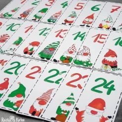 Adventskalender zum Befüllen – 24 handgemachte Papiertüten & Wichtel-Anhänger