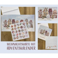 Adventskalender-Karte mit Wimmelbild – kreative Weihnachtskarte zum Suchen, Staunen & Verschenken