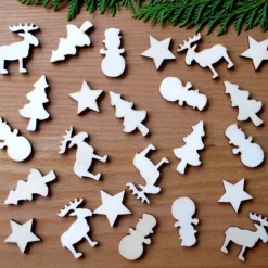 Adventskalendermotive aus Holz "Winternacht" Streudeko, 24-teilig