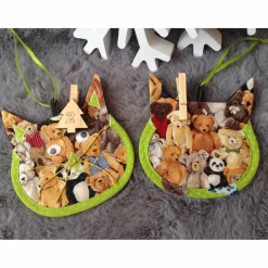 Adventskalendersäckchen befüllbar Katzenform Bärchenmotiv