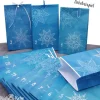 Adventskalender-Tüten mit Stern-Design blau-türkis zum Befüllen – 24 handgefertigte Papiertüten mit Mandalas