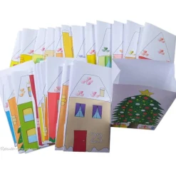 Adventskalender-Tüten Winterdorf – Handgemachter Adventskalender zum Befüllen