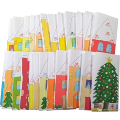 Adventskalender-Tüten Winterdorf – Handgemachter Adventskalender zum Befüllen