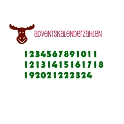 Adventskalenderzahlen  + Elch #2 - Flock - Motiv