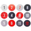 Adventskalenderzahlen 1-24, Sticker, Aufkleber, 4 cm Durchmesser, grau rot schwarz, Zahlen Sticker 40mm