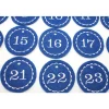 Adventskalenderzahlen Anhänger Zahlen blau Filz rund bestickt / Zahlen Anhänger Adventskalender