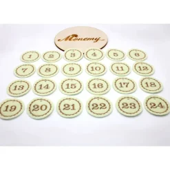 Adventskalenderzahlen creme Filz rund bestickt / Anhänger Zahlen / Zahlen aus Filz / Filzzahlen / Zahlen Adventskalender