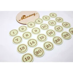 Adventskalenderzahlen creme Filz rund bestickt / Anhänger Zahlen / Zahlen aus Filz / Filzzahlen / Zahlen Adventskalender