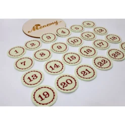 Adventskalenderzahlen creme rot Filz rund bestickt / Zahlen Anhänger Adventskalender